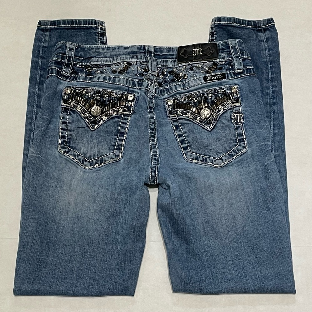 Miss Me Hailey Skinny Bling Flap Pocket Denim Jeans Women’s Sz 28 (28x28)